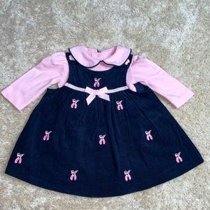 Rare Editions Long Sleeve Corduroy Jumper Dress Size 12 Months.      0323